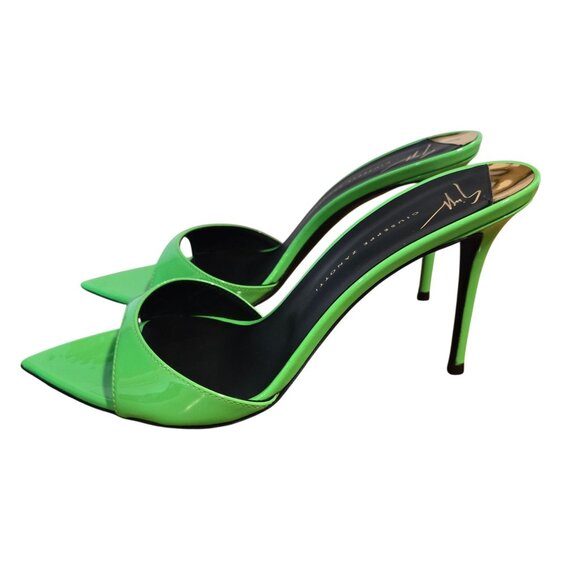 Giuseppe Zanotti Green Patent Leather Stiletto Sandal Italy 38, US 8 - Picture 3 of 9